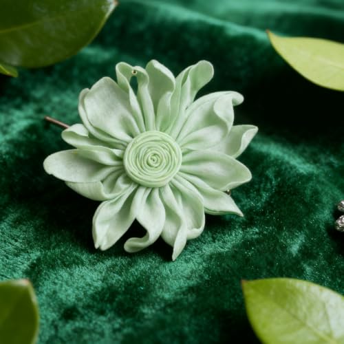 Image of Dainty Satin Fabric Flower Brooches Pin Burnt Edge Black Daisy Brooch Pin Elegant Lapel Pins Christmas Brooches Pin Dress Skirt Scarf Hat Pins Accessories Wedding Party Gift 4IN