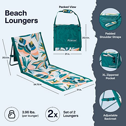 Lightspeed Outdoors Lounger, 34.75D X 18W X 17.25H In, Punchy Floral #TOP1