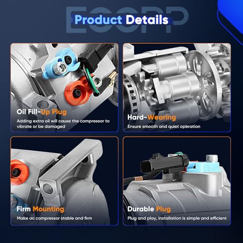 Image of ECCPP AC Compressor fit for Dodge Grand Caravan for Chrysler Town & Country 3.3L 3.8L 2001-2007 AC Compressor with Clutch