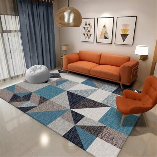 Tapis de salon plante moderne à damier gris pour protéger votre sol