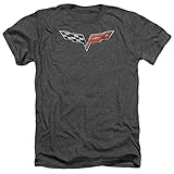 Chevrolet Automobiles Chevy The Vette Medallion Adult Heather T-Shirt Tee Charcoal