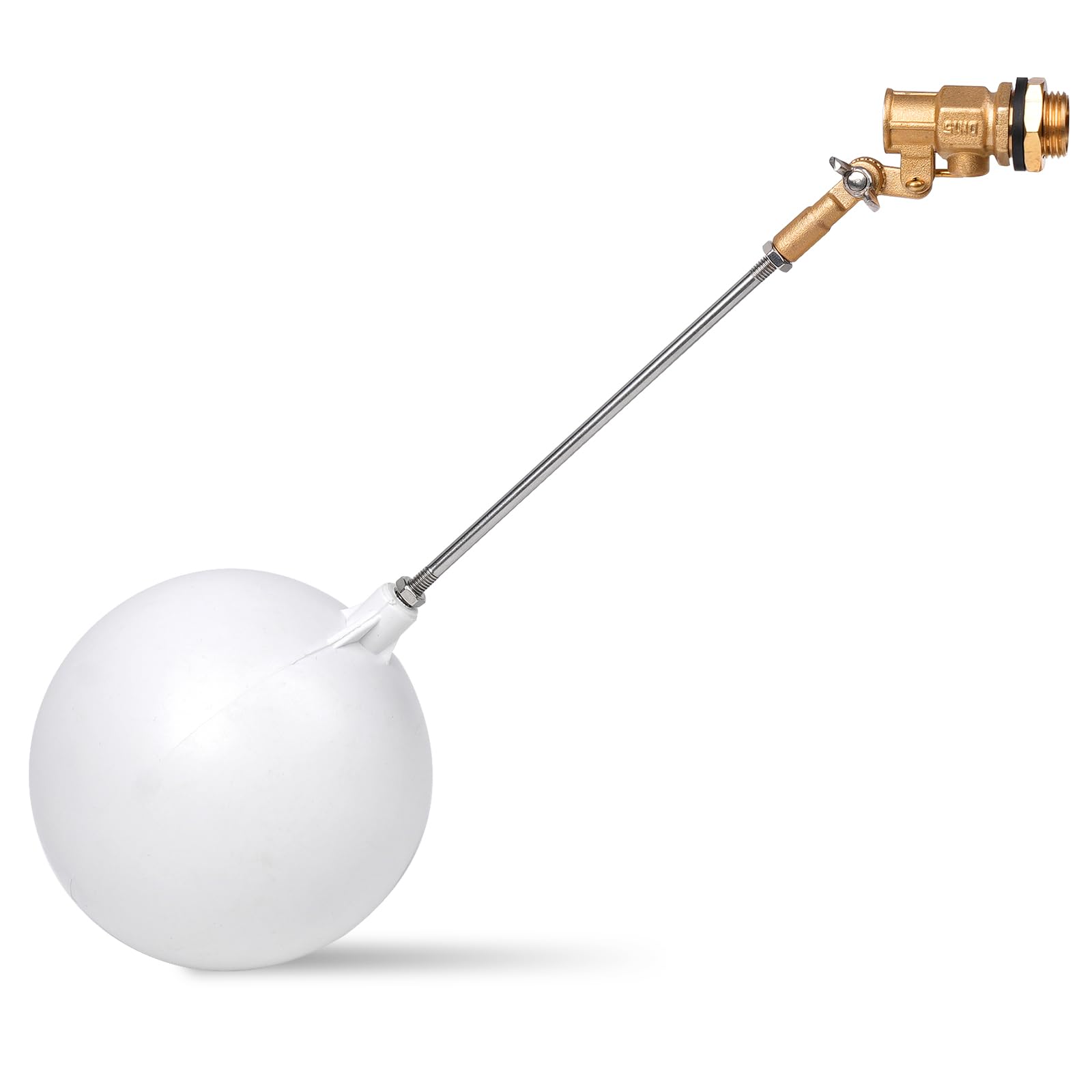 PAUQRWIE Float Valve 1/2 Inch Brass Float Ball Valve Adjustable Arm For Livestock Water Trough - View #5