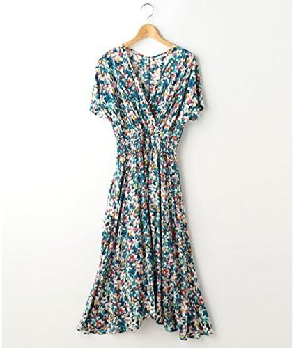 Amazon Co Jp レイカズン Ray Cassin カシュクールシャーリングワンピース 無地 花柄 52柄b Free 服 ファッション小物