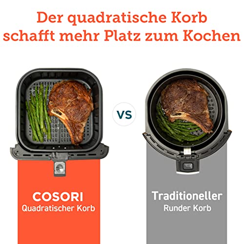 COSORI Heißluftfritteuse 3,5L & Multikocher, mit 13 Programmen, 1500W, Airfryer XL für 1-3 Personen, 100 Deutsch Rezeptheft, Digitalem One-Touch Screen, Vorheizen&Warmhalten, Shake-Modus – Bild 7