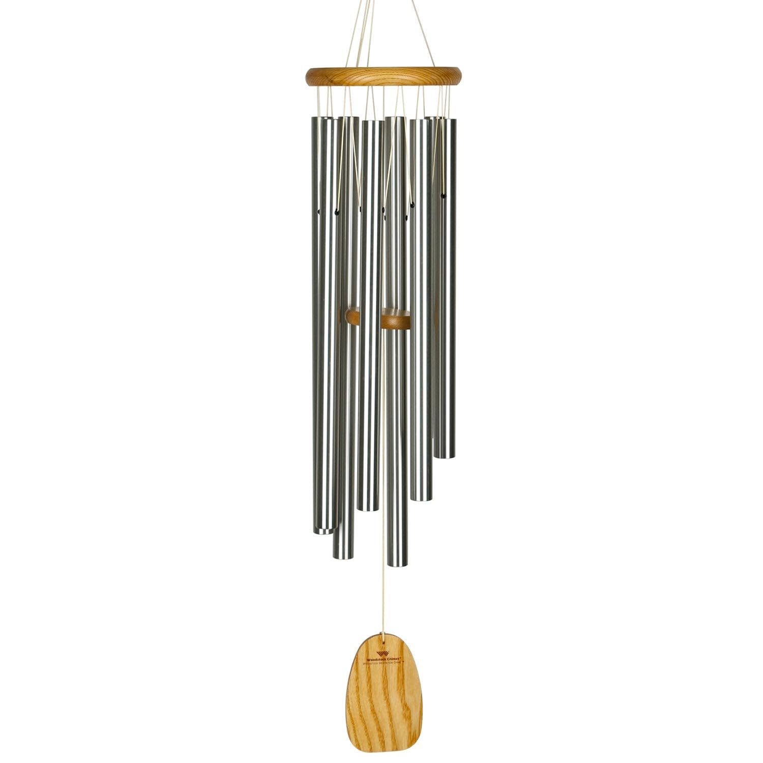 Woodstock Windspiel Meditation Chime, Silber, 99,8 cm