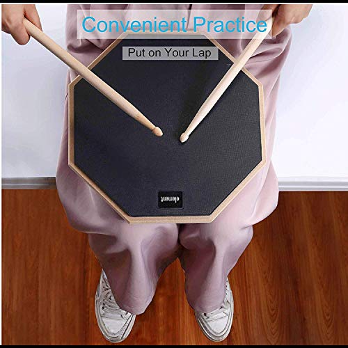 image for Yoken 12 Inch Drum Practice Pad, Double-Sided Silent Drum Pad Set, Dru