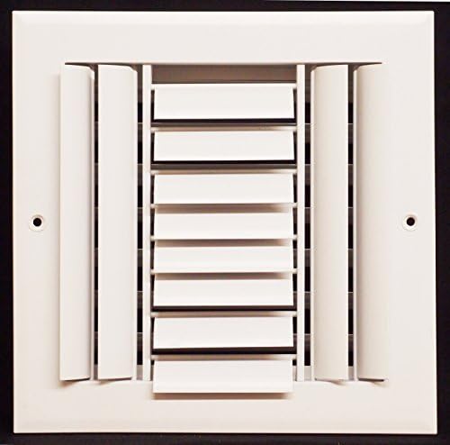 HVAC Premium 14'' x 6'' - 3-Way Air Vent - Adjustable Aluminum Curved Blades - Maximum Air Flow - HVAC Grille