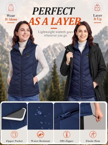 Image of KOVNLO Heated Vest for Women With Battery Pack Included, Smart Controller with Light-out Design, Electric Heated Jackets