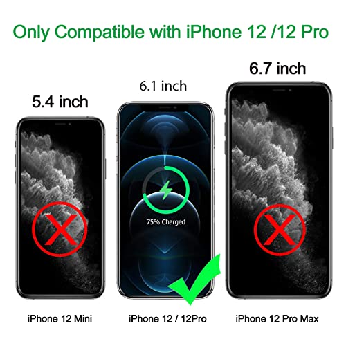 Battery Case For Iphone 12/12 Pro, Upgraded 10000Mah Battery Pack Rechargeable Charger Case With Wireless Charging Compatible For Iphone 12/12 Pro (6.1 Inch) External Battery Charging Case (Black) #TOP1