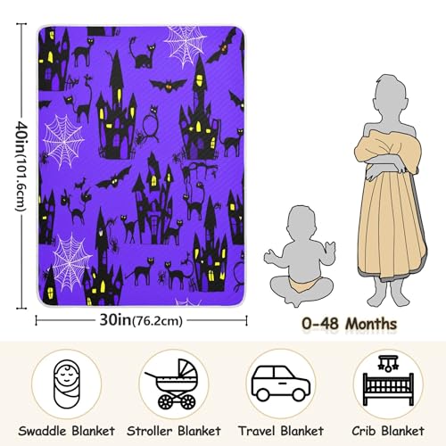 Burbuja Haunted Houses Baby Blanket for Boys Girls, Nursery Soft Warm Swaddling Receiving Baby Blankets, 30x40 in Toddler Blanket3
