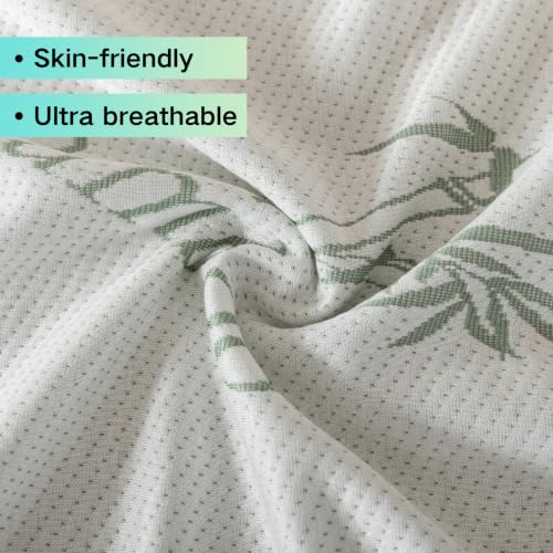 Image of WhatsBedding Mattress Topper Cover Queen Size (Only Cover), Breathable Viscose Made from Bamboo, Mattress Protector