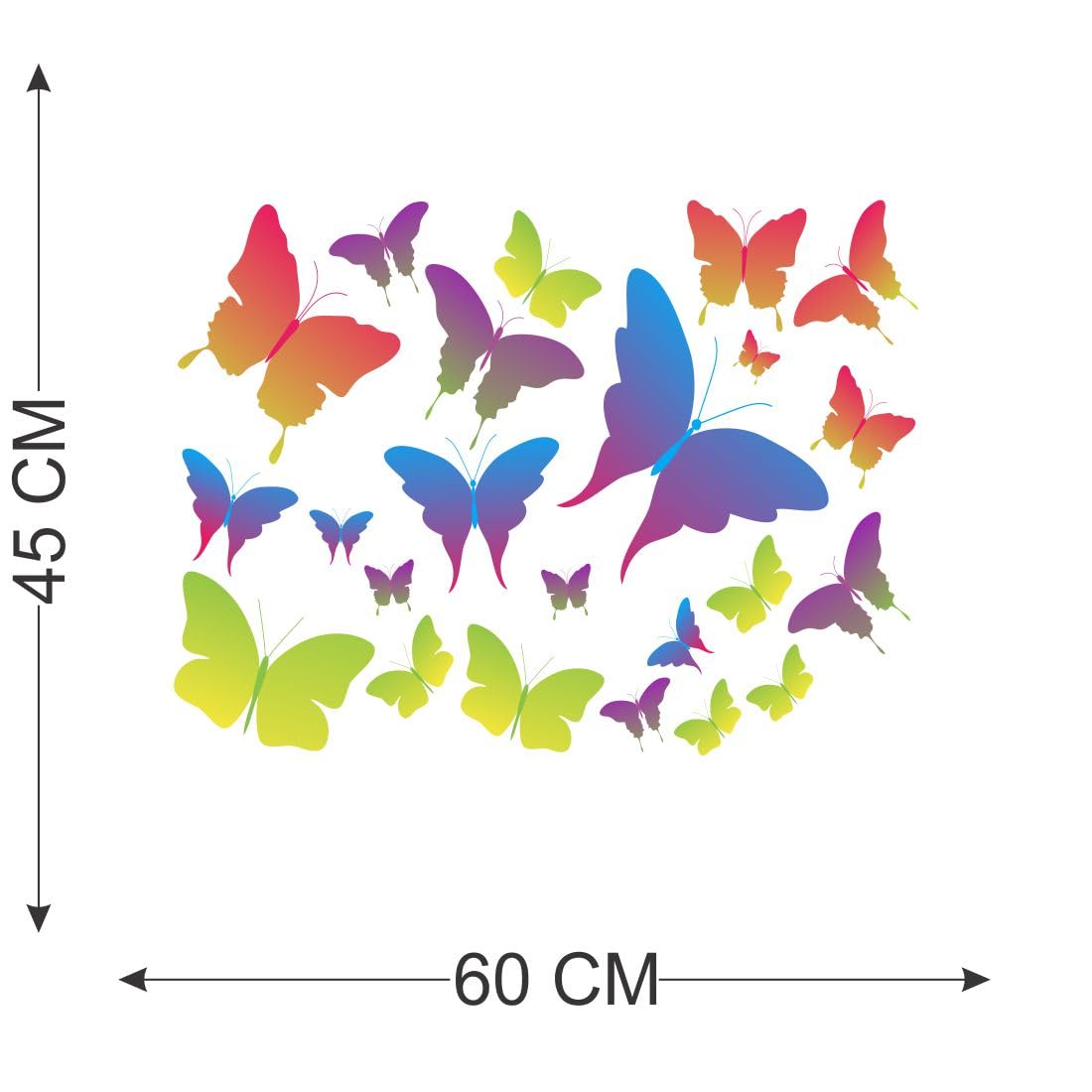 AH Decals Cartoon 3D Colour Full Butterflly Animated Wall Sticker Beautiful Created Designs Kids Room Sticker Wall, Hall, Living Room,Poster 3D Background Removable Sticker Gallery Poster - Image 4 thumbnail