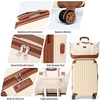 Cosbarn Carry On Luggage,3 Piece Luggage Set,22x14x9 Airline Approved — image 3
