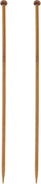 HARFINGTON 2Pcs 4.5mm Bamboo Knitting Needle Straight Single Pointed 10 Inch Long Wooden Sweater Knitting Needles US Size 7 for Yarn Beginners Hand Sock DIY