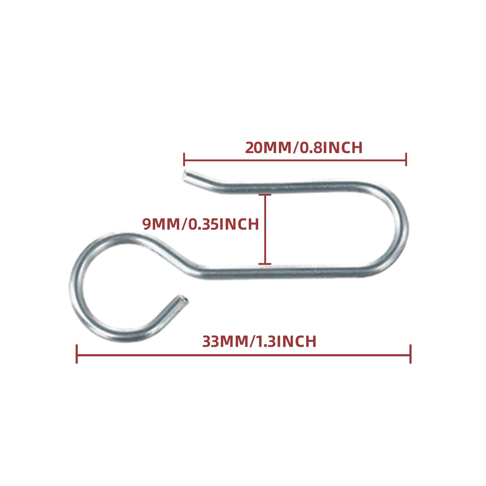 Lot de 20 crochets en forme de S en métal pour tringles à rideaux – Crochets argentés en forme de S pour une suspension facile de rideaux et décoration d'intérieur – Idéal pour rideaux et plus encore
