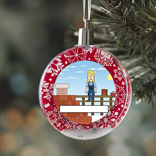 PrintedPerfection.com Personalized StoryLine Cartoon Caricature Snow Globe Christmas Ornament: RV Lover - Female