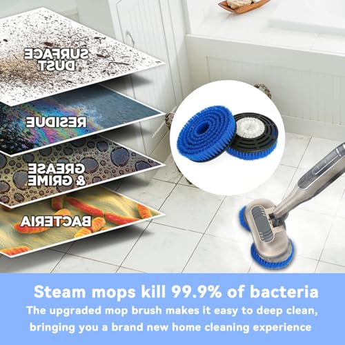 Image of S7001 Upgraded Mop Pad Replacement Brush Heads for Shark Steam Mop S8201 /S7000Series Pads | Professional Cleaning and Polishing | for Tile Floors Grout Deep Cleaning Hard Floors (Blue)