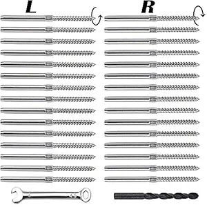 Titoe 60 Pack Swage Lag Screws Left & Right for 1/8