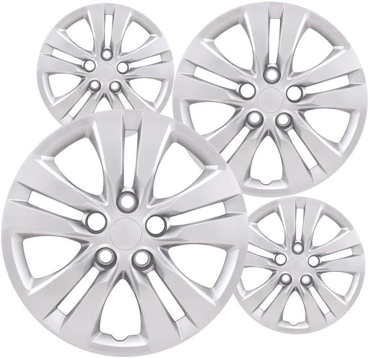 Fuel Rider 16 inch Silver ABS Hubcap Wheel Covers Compatible with 2020-2022 Kia Soul (Set of 4) Wheelcovers for 16 inch Standard Steel Wheels- Auto Tire Cover Replacement Exterior Cap Cover