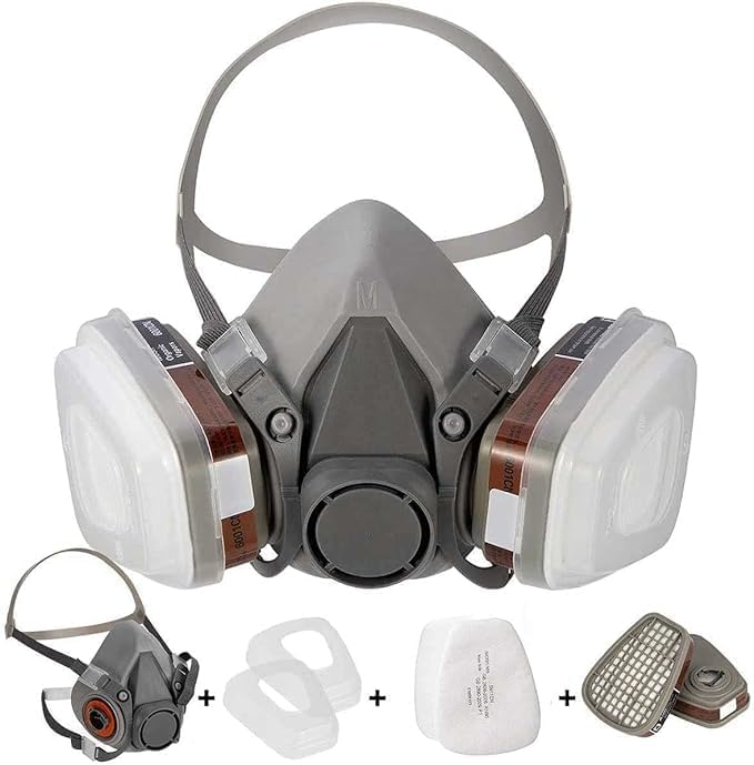 Holy Delight Gas Mask Set Respirator with Activated Carbon Filters & Goggles for Epoxy Resin, Welding, Painting, Mold Removal, Dust, Chemicals & Organic Vapor - Reusable Full Face Respirator-image-33