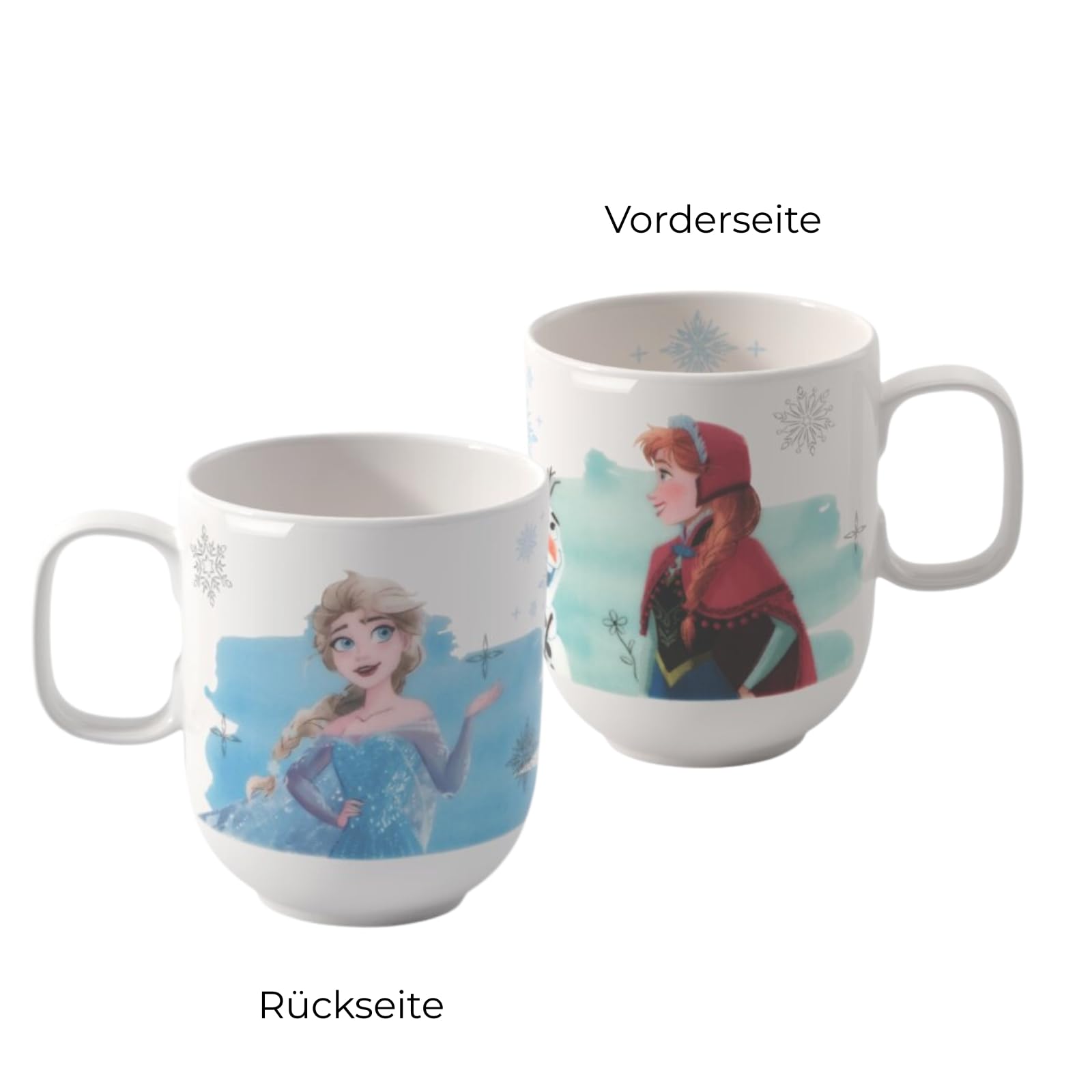 Villeroy & Boch - Disney Frozen Kinderbecher groß mit Henkel 6er Set, 280 ml, Spülmaschinenfest, Mikrowellensicher, Tasse für Kinder Disney Anna, Becher, Premium Porzellan