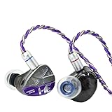 syeindunce Tangzu Xiao Qiao 10mm Dynamic Driver IEMs, Harmonic Empire Semi-Open Back HiFi Earphones with Graphene Diaphragm & CNC Resin Shell (Purple, 4.4mm)