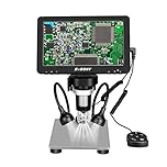 SVBONY SV604 7 Inch LCD Digital Microscope 1200X for Adults, 1080FHD Video 12MP Camera, Electronic Microscope for Soldering, Wired Remote, Compatible with Windows and Mac OS