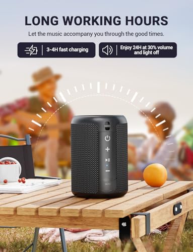 UOHHBOE Portable Bluetooth Speaker with 20W Loud Stereo Sound, BT5.4 Mini Super-Portable Speaker with 3 Modes RGB Lights, 24H Playtime, TWS Pairing, Outdoor Speaker for Party/Beach/Travel/Gifts - Image 5