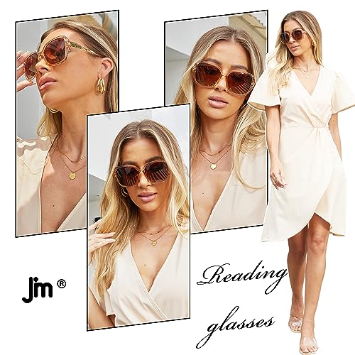 JM Bifocal Reading Sunglasses, Oversized Sun Reader Glasses for Women UV Protection Outdoor Black +3.5 - Image 2