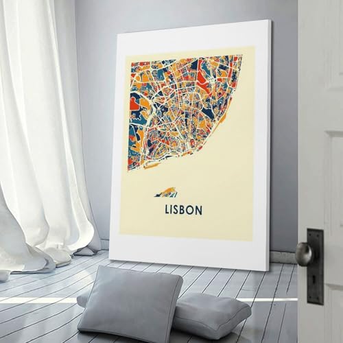 Poster Lisbonne toile 20x30cm pour salon moderne chic