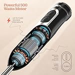 Powerful Immersion Blender, Electric Hand Blender 500 Watt with Turbo Mode, Detachable Base. Handheld Kitchen Gadget Blender Stick for Soup, Smoothie, Puree, Baby Food, 304 Stainless Steel Blades - Image 5