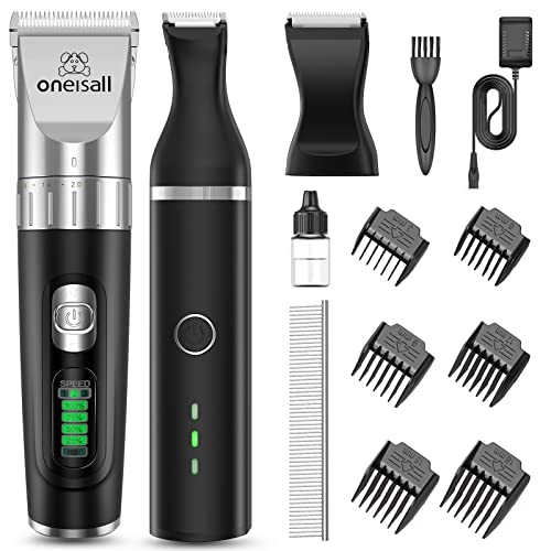 oneisall Kit de aseo para perros, 2 en 1 para perros y podadoras de patas de perro, para perros pequeños, medianos y grandes Cover