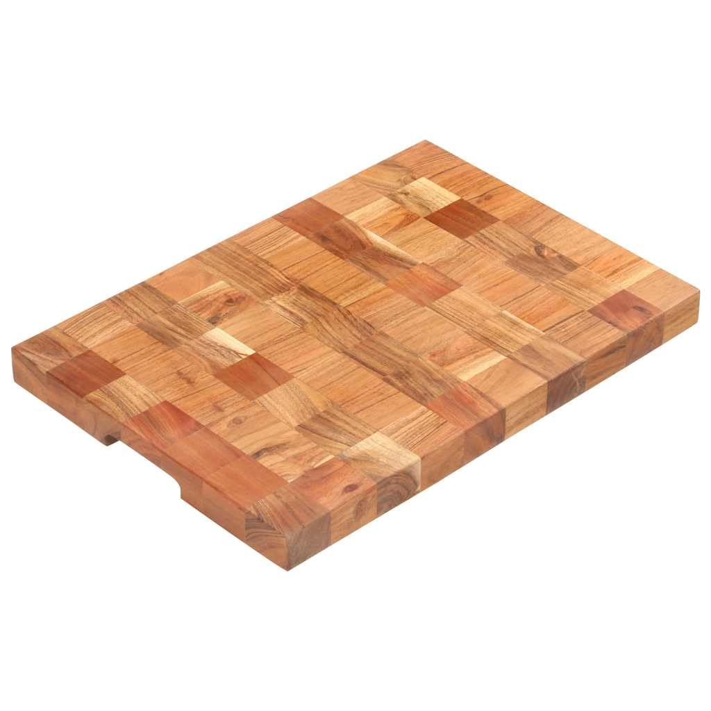 Hackblock 50×30×3,8 cm Akazie Massivholz,Heim & Garten,Küche & Esszimmer,Küchenhelfer & -utensilien,Schneidebretter,Braun,5.8 kg-286572