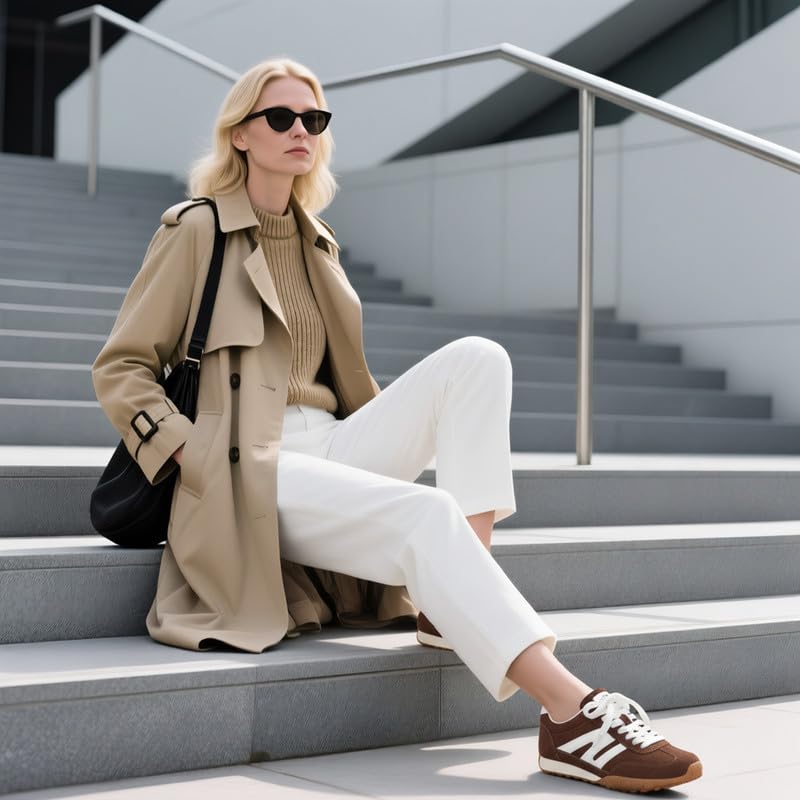 Image of Sneakers for Women Retro Fashion Trendy Sneakers with Foam Insole Casual Shoes for Walking Tennis Classic Non-Slip Comfort Shoes