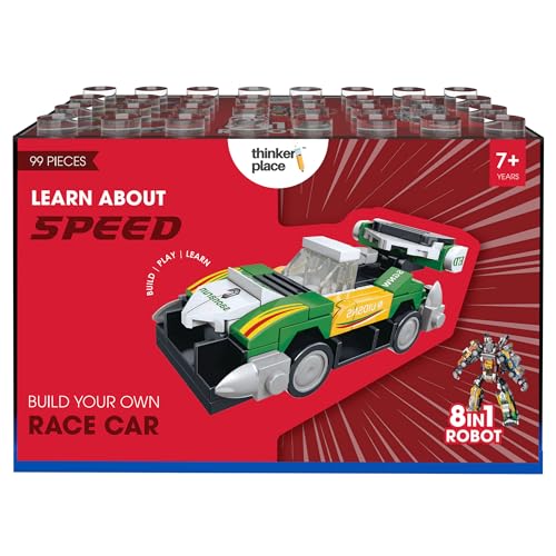 Image of 8-in-1 Super Racing Car Flash Star (99 Pieces) | Learn About Speed | Building Block Set for Kids Age 6+ | STEM Educational Toy | Build, Collect & Create Robot | Science & Learning Toy