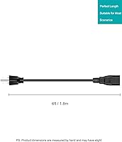 Vista 6 de Cable de alimentación para impresora 3D Creality Ender/CR/Sermoon, cable de alimentación de CA de repuesto universal de 18 AWG de 3 clavijas, 6 pies