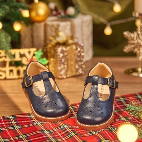 Image of Felix & Flora Toddler Girl Mary Jane Dress Shoes - School Oxford Flats for Girl Party Shoes.