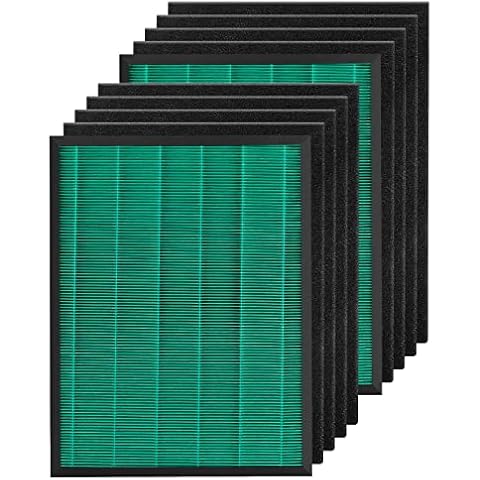Keetidy C535 115115 Replacement Filter A Compatible with Winix 5500-2 Air Purifier, 5300-2 Air Purifier, WAC5300, WAC5500, WAC6300, 5000, 5000b, 5300, P300 (2 HEPA Filter + 8 Carbon Filters) Cover