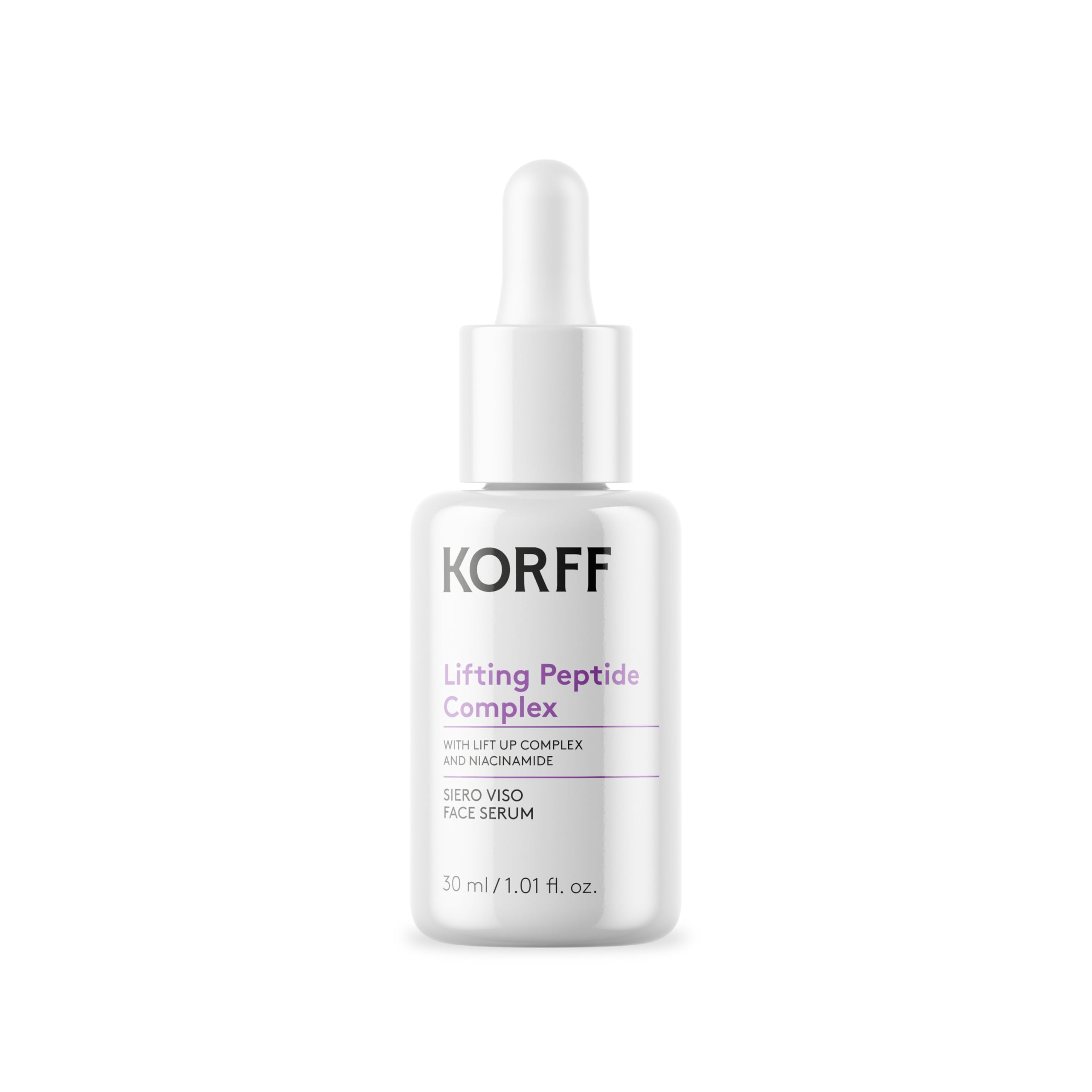 Korff Siero Viso Lifting Peptide Complex, con Niacinamide, Adatto a Tutti i Tipi di Pelle, Effetto Lifting ed Elasticità, 30 ml