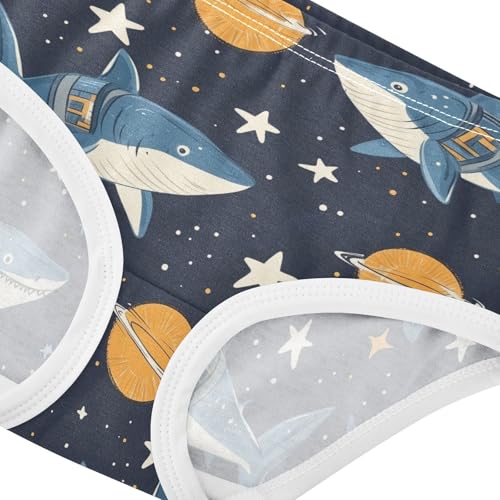 Wusikd Shark Space Girls' Underwear Cotton Planets Girls Briefs Soft Toddler Underwear 2T4