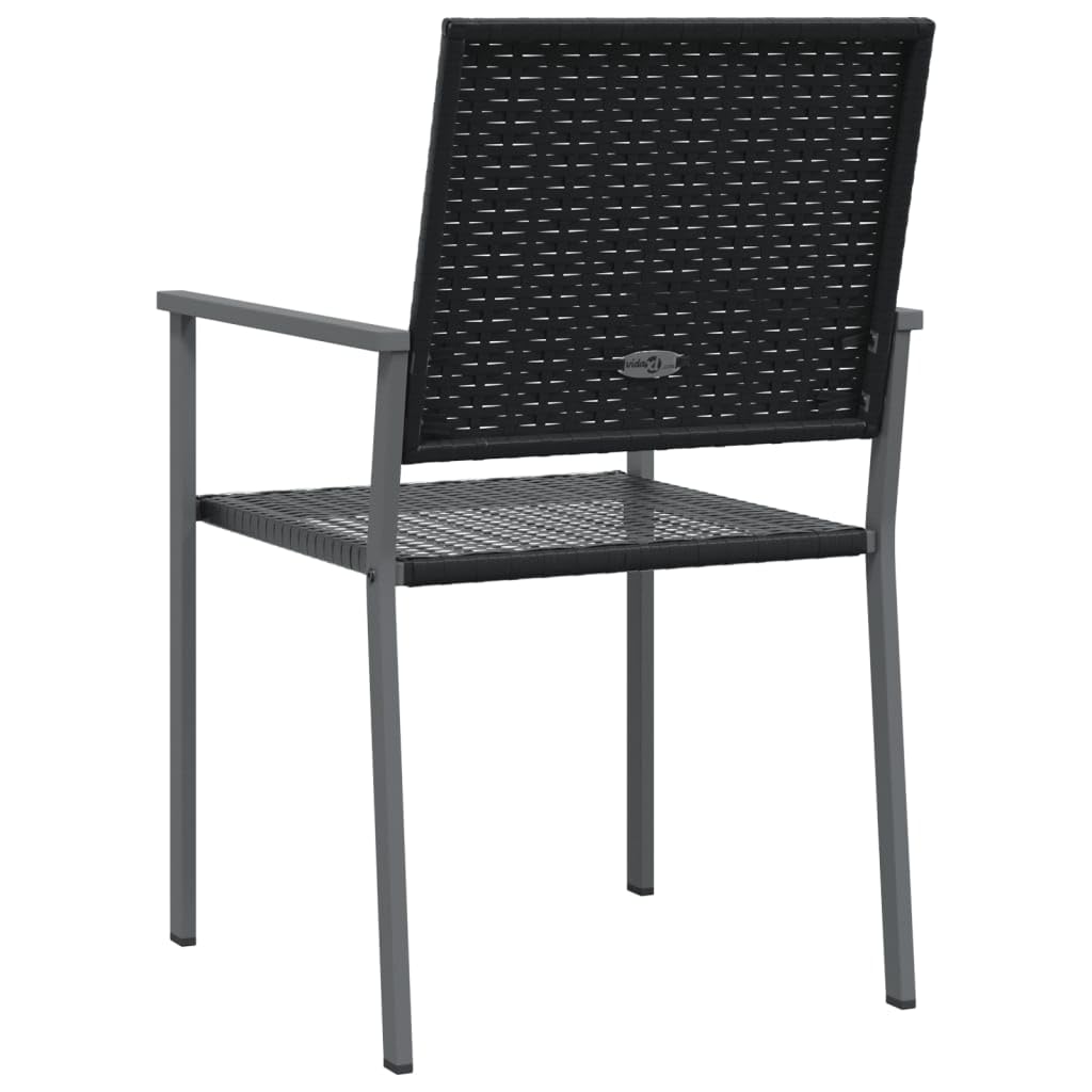 vidaXL Krzesła ogrodowe, 4 szt., czarne, 54x62,5x89 cm, polirattan