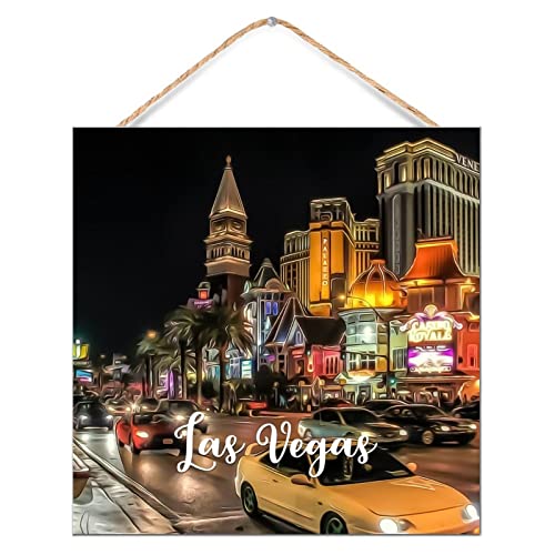 Panneau bois Las Vegas : le cadeau déco idéal style ferme pour amoureux du Nevada