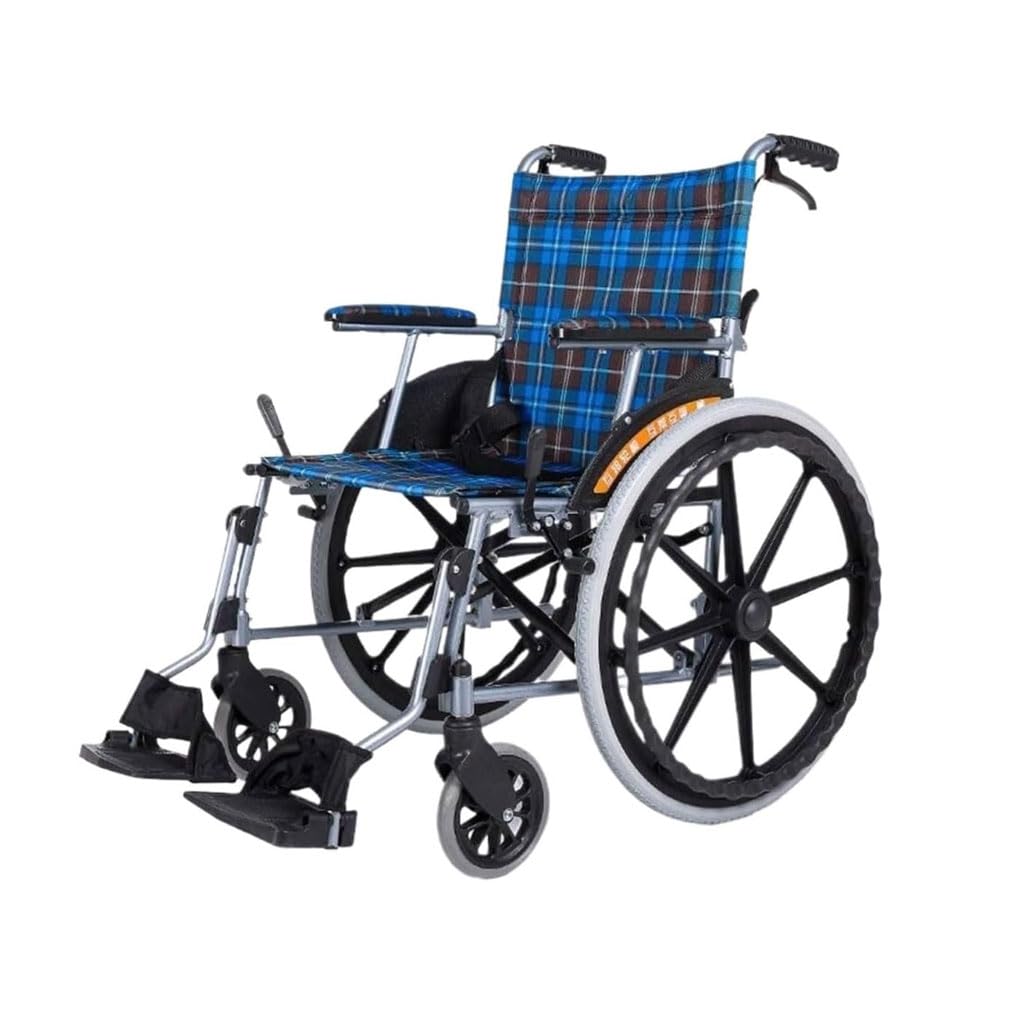 Silla de Ruedas Manual, Carrito portátil Ultraligero, Plegable, para Personas Mayores, Silla de Ruedas ensanchada de aleación de Aluminio para Personas Mayores