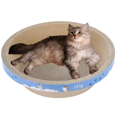 UUig Cat Scratcher Bed 17.7x17.7 Large Cardboard Cat Scratcher Bowl