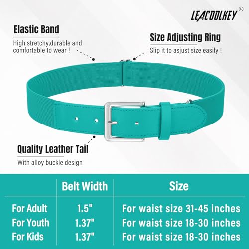 Image of LEACOOLKEY Baseball Belt and Socks Combo Set Adjustable Softball Socks and Elastic Belt for Youth and Adult
