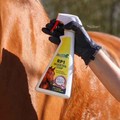 Stiefel RP1 Insekten-Stop Spray 500ml Insektenschutz für Pferd & Reiter ohne Alkohol geruchsarm hautfreundlich Sensible Pferde Wirkstoff Icaridin
