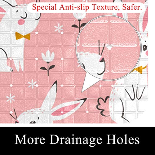 Tapis de bain pour bébé à ventouses et drainage optimal 37x68cm rose - 3