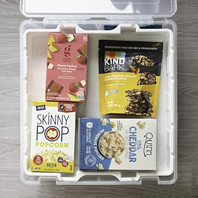 Best Kept 6899BK - Super Satchel Double Deep with Lift-Out Tray and Removable Dividers, Stackable Home Storage Organization Container, Clear with Sliver Latches and Handle