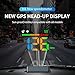 AZIJYV Heads Up Display for Cars, Car HUD H4, GPS Speedometer, First Colorful, Large Font Digital Speedometer GPS with Speed, Compass, Automatic Sensing, Speeding Alarm, Suitable for All Cars.