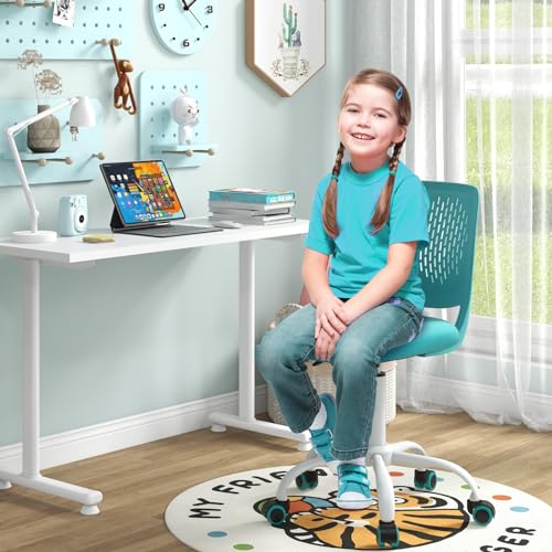 Giantex-Kids-Desk-Chair-Adjustable-Children-Study-Chair-Swivel-Chair-Armless-Mesh-Task-Student-Chair-Child-Desk-Chair-with-Adjustable-Height-Lumbar-Support-Computer-Chair-Turquoise Giantex Kids Desk Chair Adjustable Children Study Chair Swivel Chair Armless Mesh Task Student Chair Child Desk Chair with Adjustable Height Lumbar Support Computer Chair Turquoise